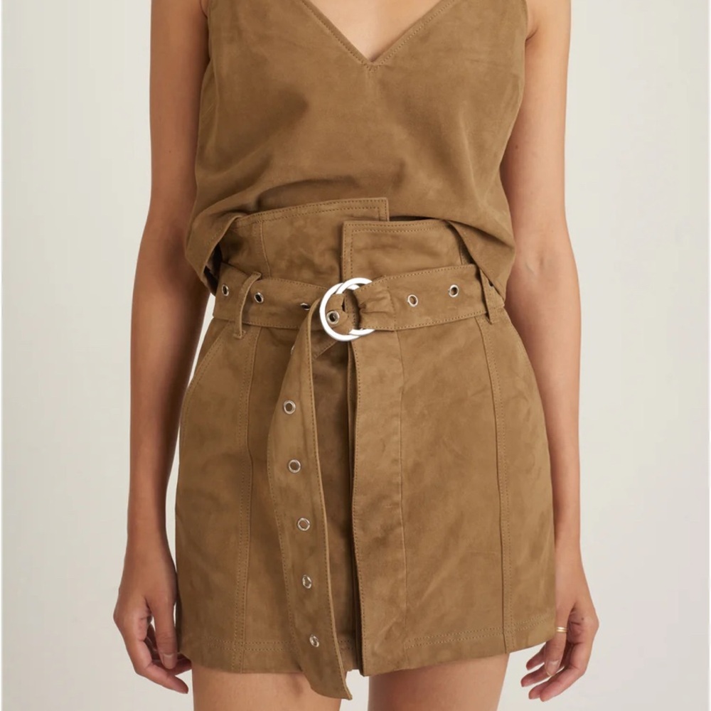 Marissa Webb Tan/Brown Anniston Suede Mini Skirt